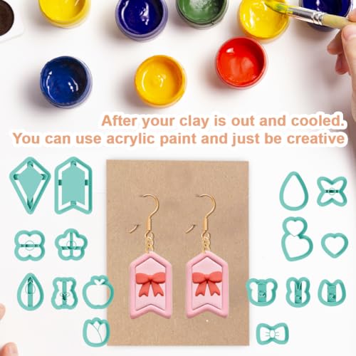 30pcs Cute Elements Polymer Clay Cutters for Earring Making DIY Jewelry Making Polymer Clay Cutter Kit - color: Cute Elements