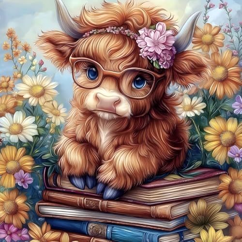RYMILIE Cow Diamond Art Kits for Adults Diamond Painting Kit 14x14in - color: DP01382