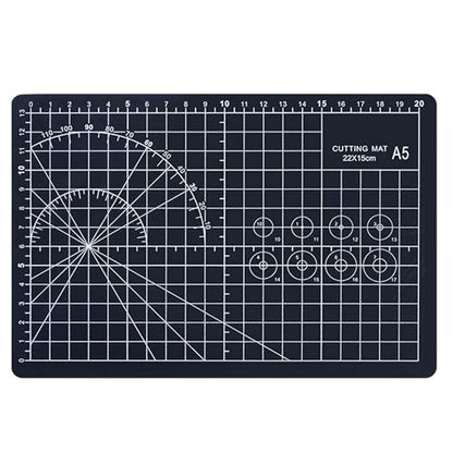 A5 Cutting Mat, Self Healing Sewing Mat, Craft Mat Double Sided 3-Ply Craft Cutting Board for Sewing Crafts Leather Fabric Scrapbooking Project Art Supplies, 8.6“ x 5.9”, Black - color: Black