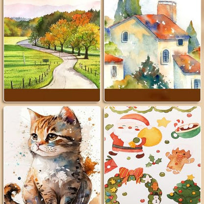 RGBMIX 8x11'' Watercolor Pad Book, 140lb/300gsm, 24 Sheets, Spiral-Bound Design, Fray-Free Pages Cold Press Paper Water Color Paper White - color: 20 Sheets watercolor paper