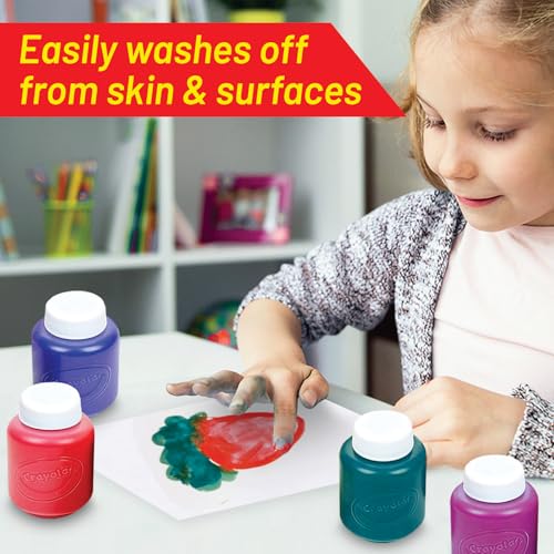 Kids Painting Set, Washable Paint for Kids with Paint Cups Gift Bundle | Bold Colors Toddler Paints Includes 6 Finger Paint Colors (2 oz Each), 6 no Spill Paint Cups, 6 Paintbrushes Non-Toxic