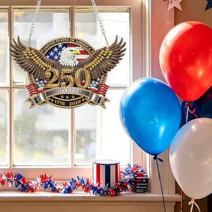 ARPADAMO Hanging Ornament Diamond Art Kits for Adults Eagle 7.2x4.6in | 5D Patriotic DIY Special Shaped Crystal 4th of July Independence Day Diamond Painting Kit,Window Hanging Gift for Home Garden - color: DP03976