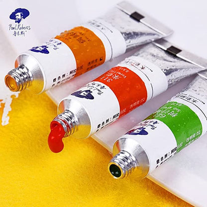Paul Rubens Watercolor Paint, 24 Vibrant Colors Highly Pigmented, 5ml Tube | Rich-Pigmented Colors, Rewettable Fade Resistant Pigments, Non-Toxic Art Supplies for Artists, Beginners, Students