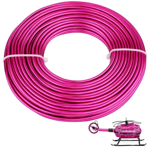 9 Gauge Aluminum Craft Wire, 52.5FT Bendable Armature Wire for Sculpting, Jewelry Making, DIY Crafting, Doll Making, Modelling, Bonsai Training(Hot Pink) - color: Hot Pink