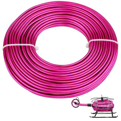 9 Gauge Aluminum Craft Wire, 52.5FT Bendable Armature Wire for Sculpting, Jewelry Making, DIY Crafting, Doll Making, Modelling, Bonsai Training(Hot Pink) - color: Hot Pink