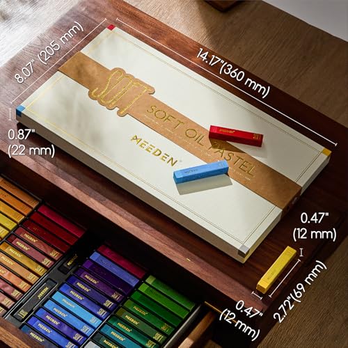 MEEDEN Artist Square Oil Pastels: 48 Colors with Extra 2 White & 2 Black