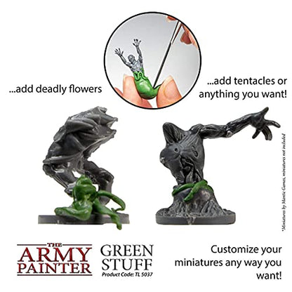 The Army Painter, Green Stuff Kneadatite, 20 cm Modelling Putty | Mouldable Model Putty Modelling Compound for Miniatures, Easy-to-Knead Green Putty Epoxy Clay for Sculpting