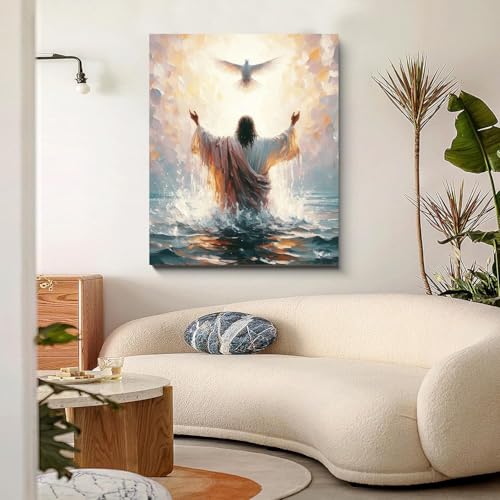 BAWKENTON Jesus Paint by Numbers for Adults and Kids | Religious Christian Painting by Number Kits On Canvas, Number Artist Paint by Number Kit DIY, Home Wall Decor, Gifts 12X16in - color: YH03174