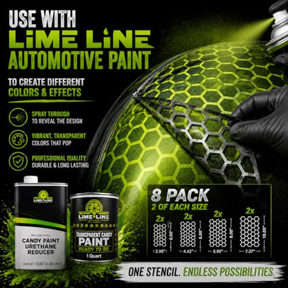 LiME LiNE Reusable Airbrush Stencil Sets for Airbrushing, Custom Paint & Crafting (Honeycomb Hexagon Stencil Set) - style: Honeycomb Hexagon Stencil Set