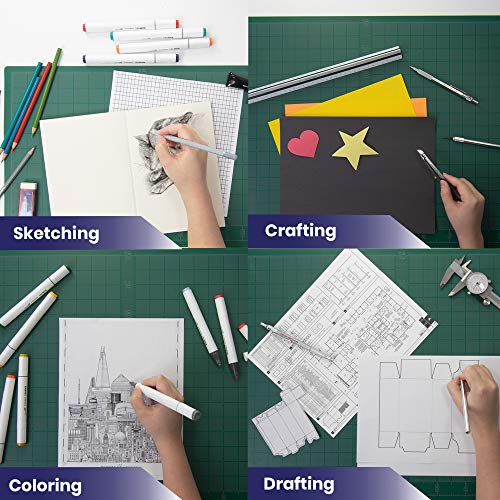 Pacific Arc Double Sided Self Healing Vinyl Rotary Cutting Mat - Thick & Durable for Sewing & Scrapbook Paper (18"x24") - size: 18"x24"
