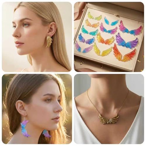 Actvty Wing Resin Molds, Angel Wings Epoxy Casting Silicone Molds for Jewelry Making Earrings, Necklace Pendants, DIY Keychain Resin Crafts
