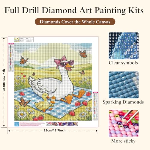 5D Animals Diamond Painting Kits for Adults,Duck Butterfly Diamond Art Kits - color: KM1217-1