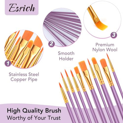 ESRICH 240PCS Paint Brushes, Paint Brush for Acrylic Painting - color: Purple, size: 240