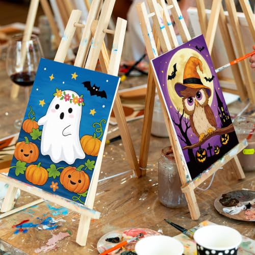 Louise Maelys 12 Pack Halloween Pre Drawn Canvas to Paint for Kids - color: Halloween