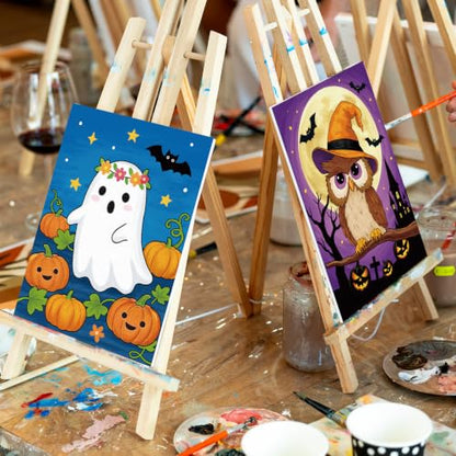 Louise Maelys 12 Pack Halloween Pre Drawn Canvas to Paint for Kids - color: Halloween
