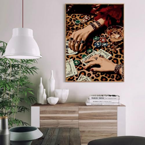Paint by Numbers Kit for Adults,Leopard Disco Paint by Number 16x20 In - color: MT6218