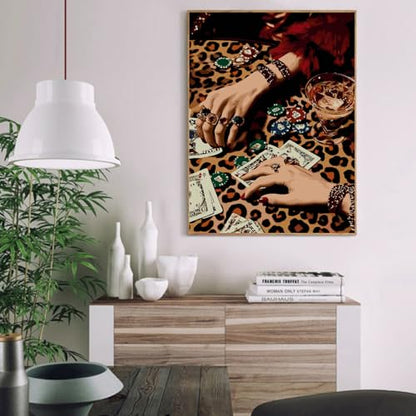 Paint by Numbers Kit for Adults,Leopard Disco Paint by Number 16x20 In - color: MT6218