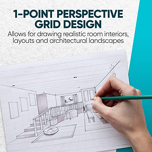 Koala Tools | Drawing Perspective (1 and 2-Point) Large Sketch Pad (1 Point - 9 x 12) - size: 1 Point - 9 x 12