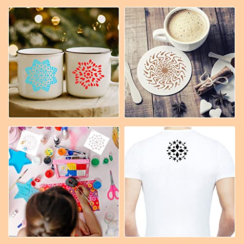 56 Pcs Mandala Stencils, 3.6 x 3.6 Inch Reusable Painting Templates - style: Small Mandala Stencils