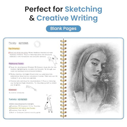 Taja Blank Spiral Journal Notebook for Women & Men, 140 Pages, Sketch Book, Plain Notebook for Drawing & Sketching, Journals for Creative Writing, A5(5.7" x 7.9") – Blue - color: D.Blue, style: d-Blank