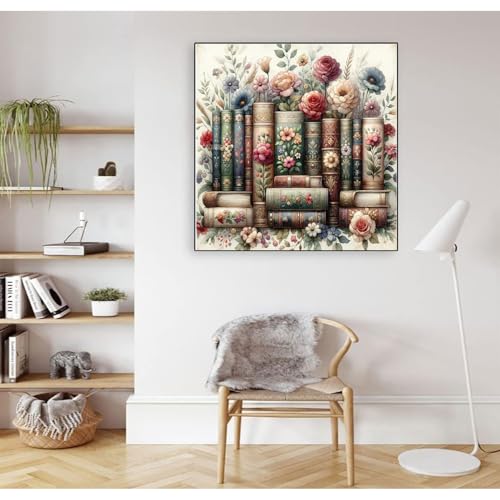 EIBEILI Diamond Art Kits for Adults-Book Flowers Diamond Painting Wall Art - color: DP02885