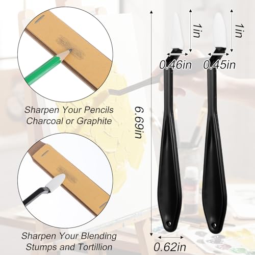 39 Pcs Blending Stumps for Drawing Blending Stump Set Sketch Drawing Tools Accessories with Sandpaper Pencil Sharpener Extension Tool Erasers, Sponge Replacement Heads & Bag for Charcoal Sketch