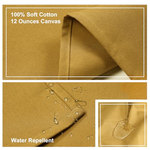 ZOMAO Chef Apron for Women Men with Large Pockets, Cotton Canvas Cross Back Waterproof Work Aprons for Kitchen Cooking Bib - color: Brown