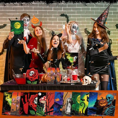 Tinlade 12 Pcs Pre Drawn Canvas for Painting Stretched,Gothic - size: Gothic