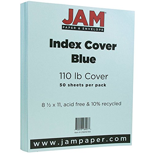 JAM PAPER Vellum Bristol 110lb Index Cardstock - 8.5 x 11 Coverstock - 241 gsm - Blue Vellum - 50 Sheets/Pack - color: Blue, size: 8.5" x 11"