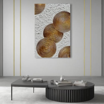 Art 45x30 inch Hand-Painted White and Tan Texture Oil Painting Large Modern Abstract Canvas Art Home Wall Decoration - color: Dn172