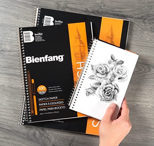 Bienfang Sketch Pad 5.5x8.5 Inch, 100 Sheets of 60lb 90gsm Art Paper, Spiral Bound Sketch Book Drawing Notebook - size: 5-1/2 by 8-1/2-Inch