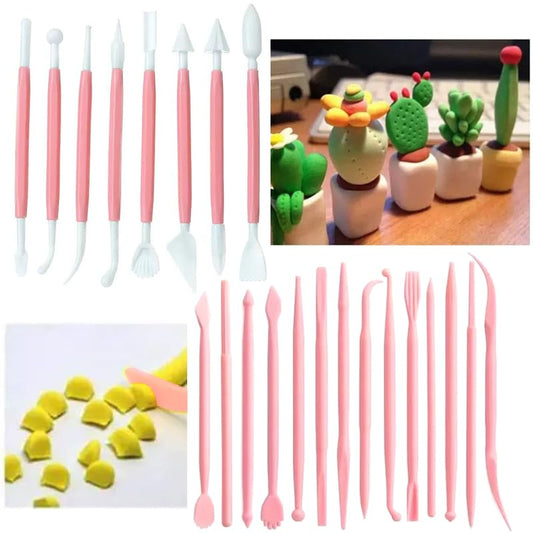 22 PCS Clay Sculpting Tools Set, Pink Air Dry Clay Tools & Polymer Clay Tools Kit, Double-Ended Plastic Modeling Tools for Pottery, Polymer Clay, Air Dry Clay & DIY Crafting for Adult - color: 22Pcs-Pink
