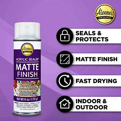 Aleene's Spray 6 oz. 3 Pack Acrylic Sealer, 6 Ounce (Pack of 3), Clear-Matte 3 Count
