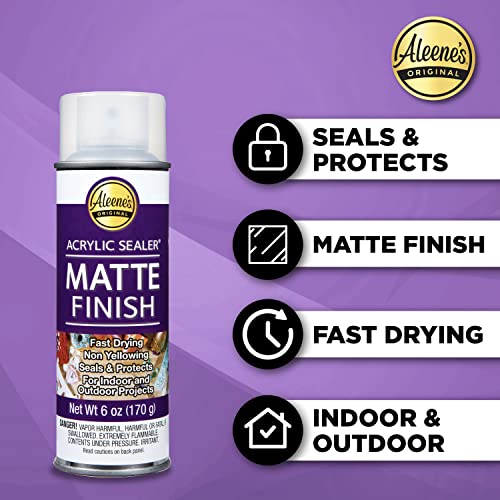 Aleene's Spray 6 oz. 3 Pack Acrylic Sealer, 6 Ounce (Pack of 3), Clear-Matte 3 Count