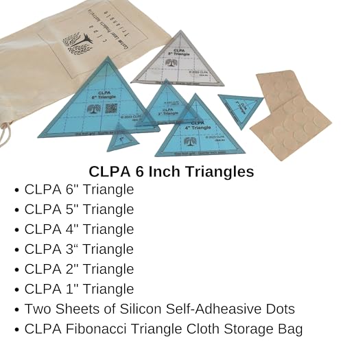 6" Triangle Templates, for Quilting and English Paper Piecing - style: 6" Triangles