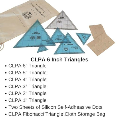 6" Triangle Templates, for Quilting and English Paper Piecing - style: 6" Triangles