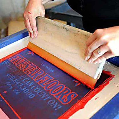 2 Pieces 2 Sizes Screen Printing Squeegee, 75 Durometer Wooden for Scraper Rubberwood Silk Print, 9.4 and 11.8 inch