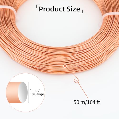 18 Gauge Aluminum Craft Wire, 164FT 1mm Bendable Metal Wire for Jewelry Making, Wreath Making, Beading(Champagne Gold) - color: Champagne Gold