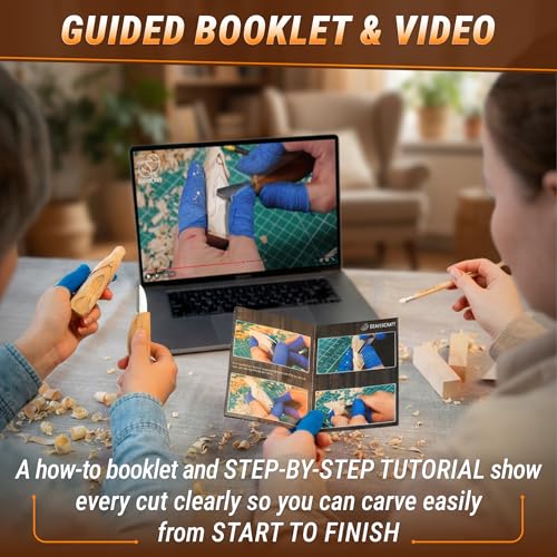 BeaverCraft Whittling Kit for Beginners, Wood Carving Kit for Beginners - Wood Carving Tools Woodworking Kit for Adults and Teens - Whittling Knife Kit with Wood Blocks - Wood Carving Set DIY03 Wizard