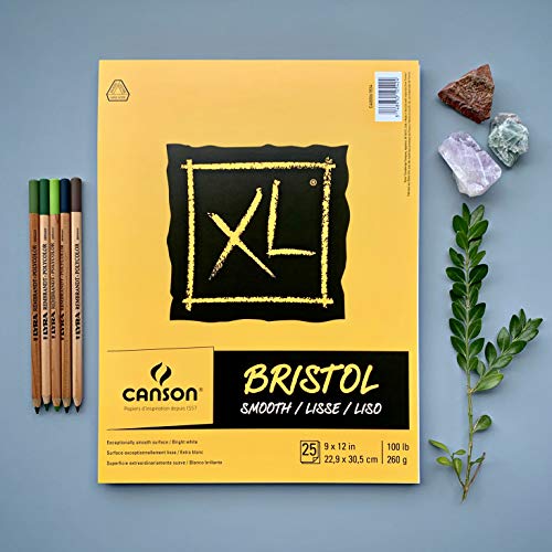 Canson XL Series Bristol Pad, Heavyweight Paper for Ink, Marker or Pencil, Smooth Finish, Fold Over, 100 Pound, 19 x 24 Inch, Bright White, 25 Sheets - size: 19x24, style: Bristol, Smooth