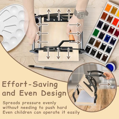 TOPOWN Linocut Printing Hand Lever Press Machine, Linocut Press Machine | A4, Black, For Linocut/Woodcut/Rubber Relief, Adjustable Print Thickness, Suitable for Beginners and Studios, Well-Built - color: Black