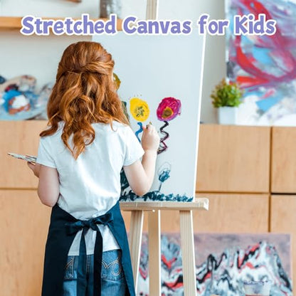 ESRICH 12x16 Stretched Canvas for Painting, 8 Pack Blank Canvases for Painting -5/8 in Profile Primed Cotton Painting Canvas for Oil & Acrylic Paint - size: 12x16in-8P