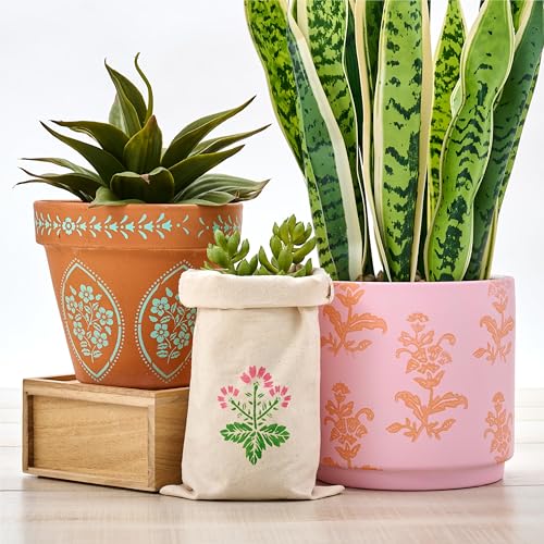 Martha Stewart, Vintage Florals Stencils, Stamps, and Tools Kit, 14 pc - style: Vintage Florals