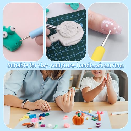 Dotting Tools, Silicone Clay Sculpting Tool, Clay Tools | Polymer Clay Tools, Clay Sculpting Tools with 15 PCS Modeling Dotting Tool, Embossing Tool for Modeling, Nail, Painting - color: Color B