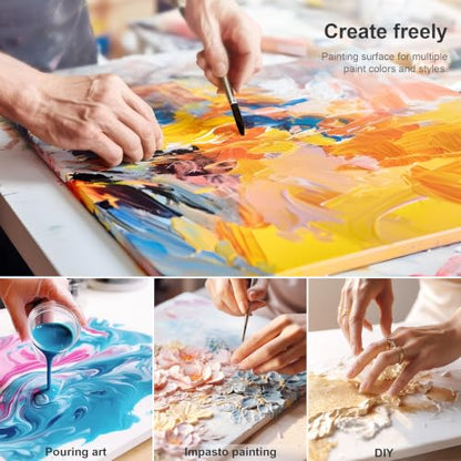 PHOENIX Stretched Canvas for Painting 6x8 Inch/7 Value Pack, 8 Oz Triple Primed 5/8 Inch Profile 100% Cotton White Blank Canvas, Small Framed Canvas for Oil Acrylic & Pouring Art - size: 6"x8", style: Studio Set (8 Oz.)