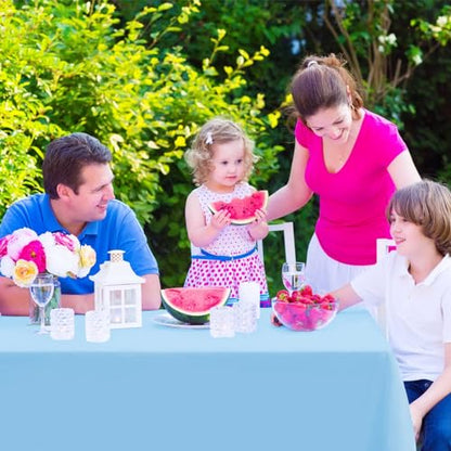 Kopokita 6 Pack Light Blue Plastic Tablecloths Disposable 54 x 108 Inch | Rectangle Table Cloths, Party Table Covers for Birthday, Wedding, Bridal, Baby Shower - color: Light Blue, size: Rectangle (6 Pack)