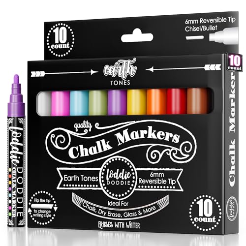 Loddie Doddie Liquid Chalk Markers, Window Markers, Earth Tones, 10 Pack - size: 1 Count (Pack of 10)