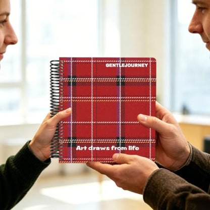 Hardcover Sketchbook,7.2"x8.3"Spiral Bound Drawing Pad,Red Grid | 150gsm(92lb)Acid-Free Thick Paper,Blank Art Journal for Adults,Artists&Beginners,Ideal for Sketching,Doodling and Mixed Media - color: red grid