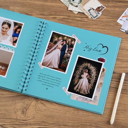 potricher 10 x 10 Inch DIY Scrapbook Photo Album 40 Pages, Blue - color: Blue, size: 10 Inch 40 Pages