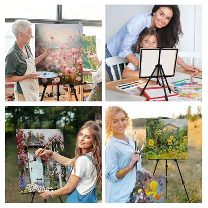 AROIC 6 Pack Painting Display Easel Stand Portable Adjustable | Metal Tripod Artist Canvases Height from 20 to 66 In Extra for Table-Top/Floor, Draw and Display, Black with 6 Storage Bag - style: 6P
